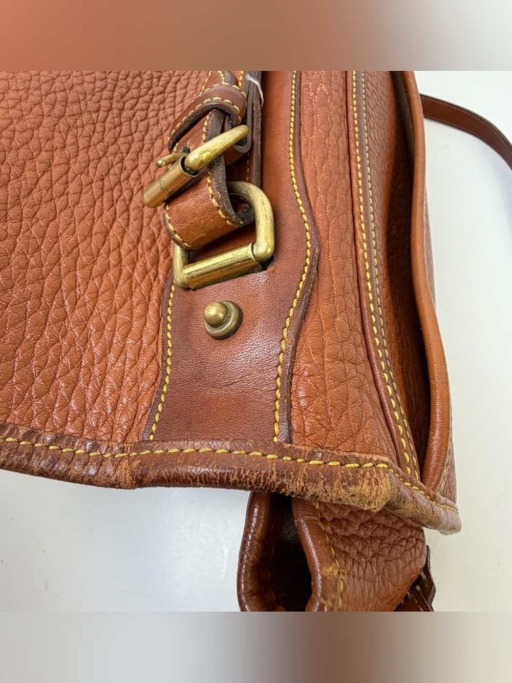 Dooney & Bourke Brown Leather City Satchel with Handle and Strap All Weather - Picture 12 of 16